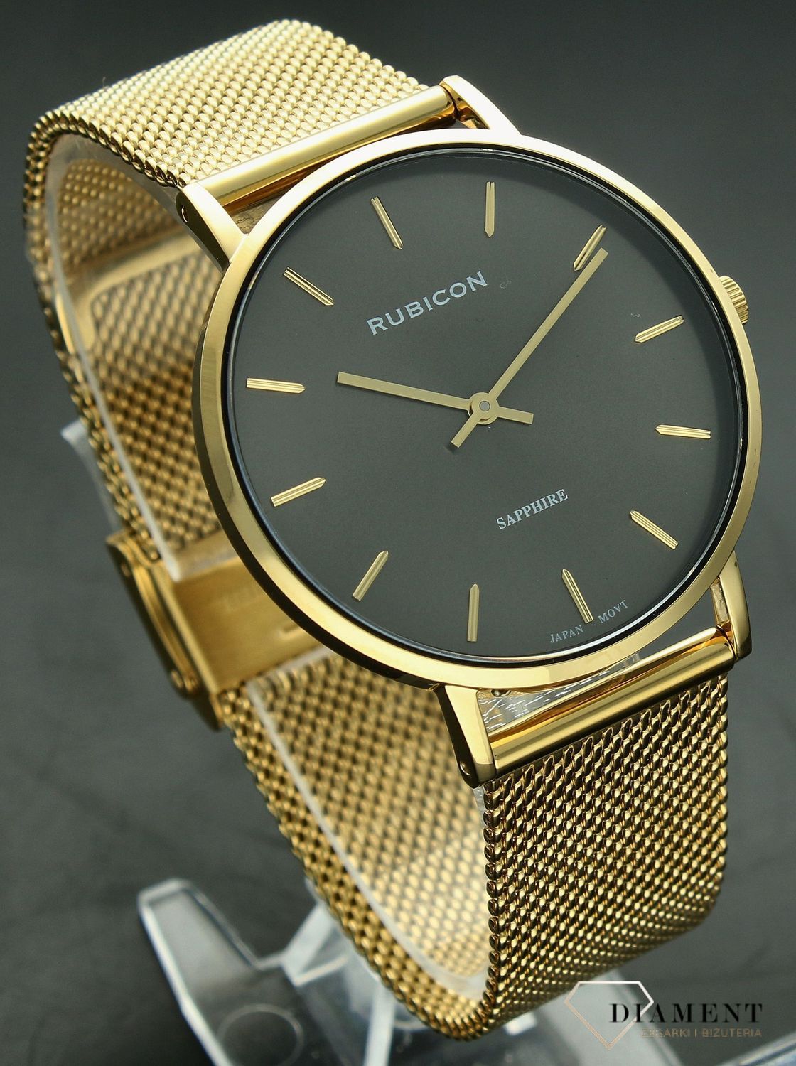 Zegarek damski Rubicon z szafirowym szkłem i grafitową tarczą RNBD76.jpg